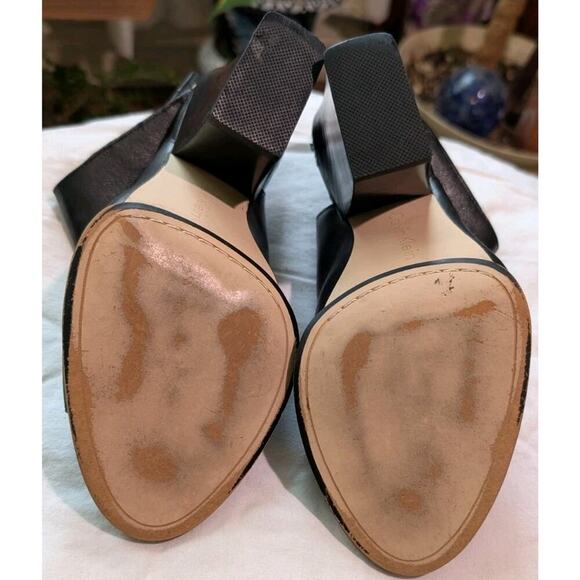 Calvin Klein Sandals Heels Welsie Size 6 M US Women Black Peep Toe - Picture 12 of 12